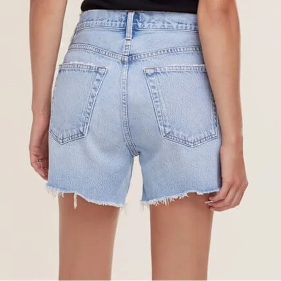 Agolde Parker Long Denim Shorts - Picture 2 of 7